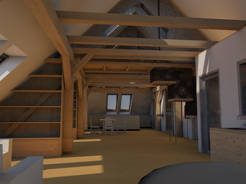 půdní vestavba základní školy - Nekoř